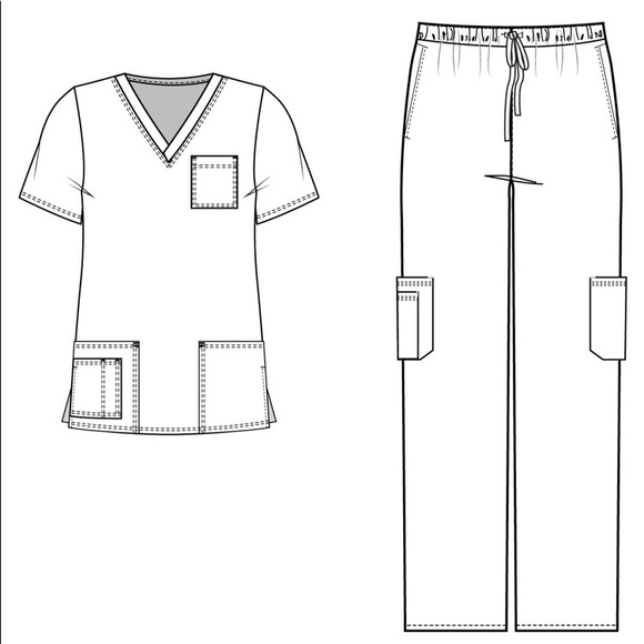 🍒06 7890 MedGear Unisex Scrub Set PURPLE SMALL - Picture 2 of 4